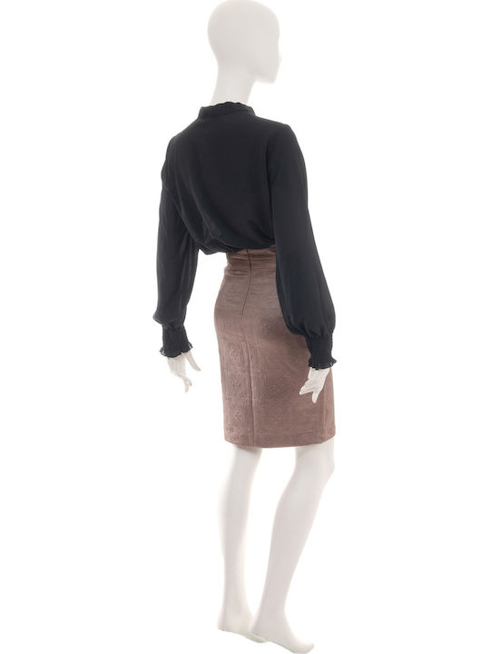 Toi&Moi Pencil Midi Skirt in Brown color