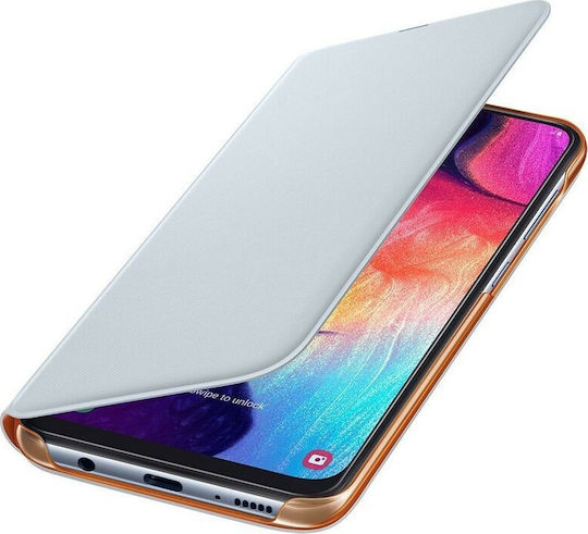 Samsung Buchen Sie Synthetisches Leder Weiß (Galaxy A50)