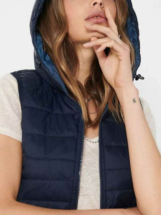 Women's Short Puffer Jacket for Winter with Hood Night Sky