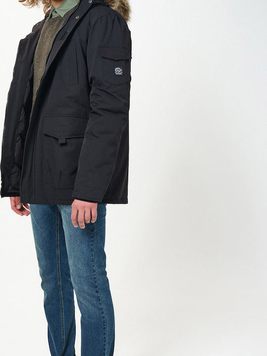 Winter Jacke Parka Winddicht Schwarz