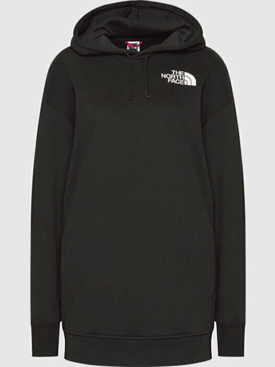 Long Women's Sweatshirt Hooded Black