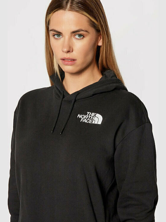 Long Women's Sweatshirt Hooded Black