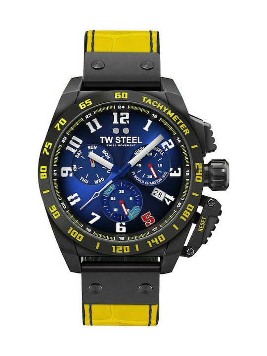 TW Steel Ρολόι Mansell Limited Edition Χρονογράφος με Μεταλλικό Μπρασελέ σε Κίτρινο χρώμα