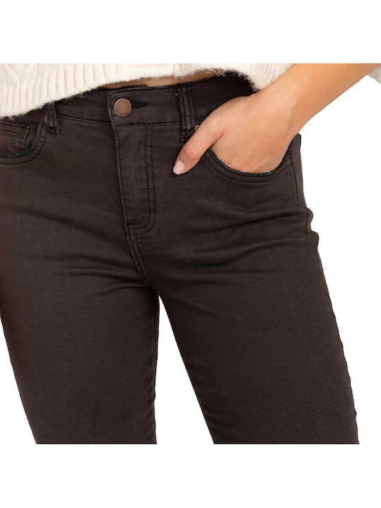 Girl Next Door High Waist Women's Jean Trousers in Skinny Fit Black