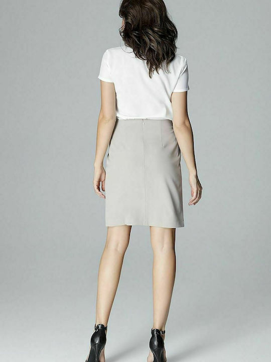 Lenitif L003 High Waist Mini Envelope Skirt in Gray color