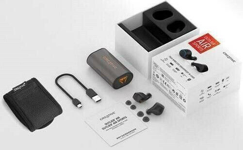 Creative Outlier Air In-ear Bluetooth Handsfree Ακουστικά με Αντοχή στον Ιδρώτα και Θήκη Φόρτισης Μαύρα