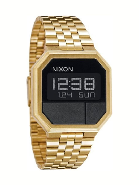 Nixon Digital Men's Watch 38mm Battery with Gold Metal Bracelet