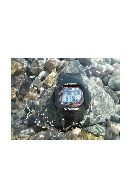 Casio G-Shock Digital Uhr Chronograph Solar mit Schwarz Kautschukarmband