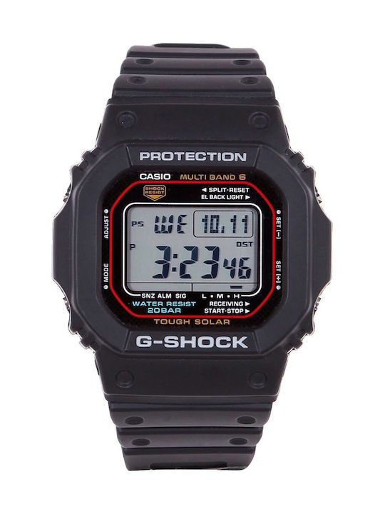 Casio G-Shock Digital Uhr Chronograph Solar mit Schwarz Kautschukarmband