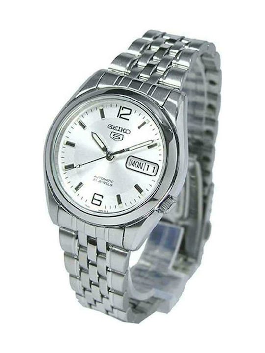 Seiko 5 Herrenuhr 38mm Automatisch mit Silber Metallarmband