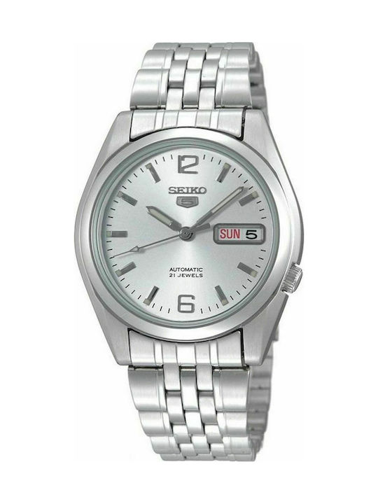 Seiko 5 Herrenuhr 38mm Automatisch mit Silber Metallarmband