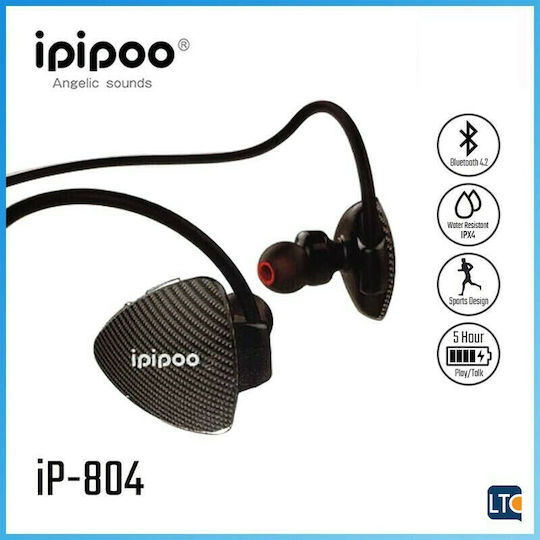 Ipipoo iP-804 In-Ear Bluetooth-Freisprecheinrichtung Kopfhörer mit Schweißresistenz Schwarz