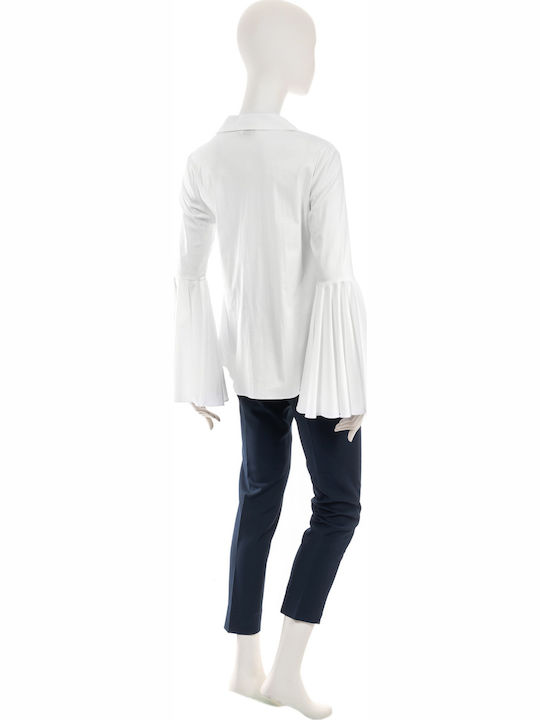 Toi&Moi Tunic Long Sleeve with V Neckline White