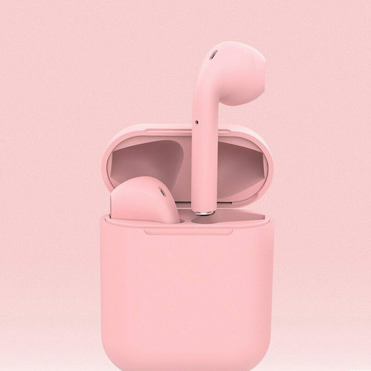 Inpods 12 Earbud Bluetooth Handsfree Ακουστικά με Αντοχή στον Ιδρώτα και Θήκη Φόρτισης Ροζ