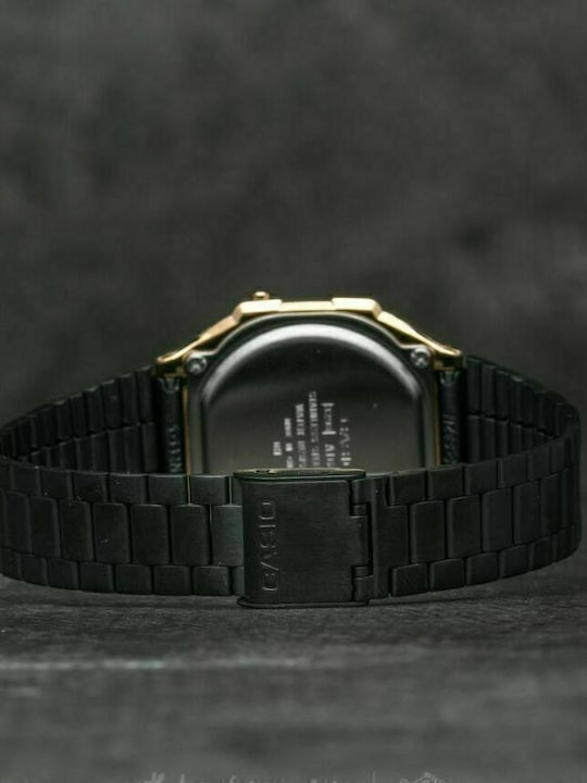 Casio Vintage Iconic Digital Men's Watch 36.3mm Battery with Black Metal Bracelet