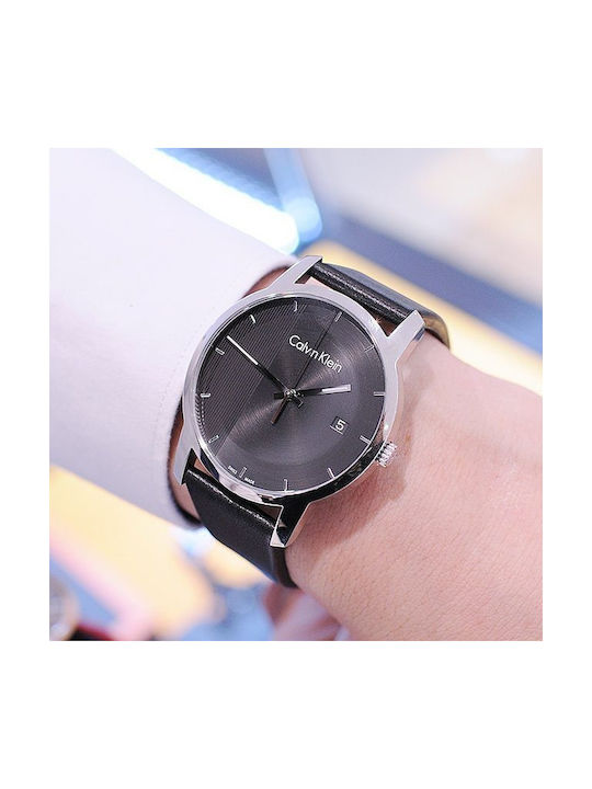 Calvin Klein City Watch Battery with Black Leather Strap