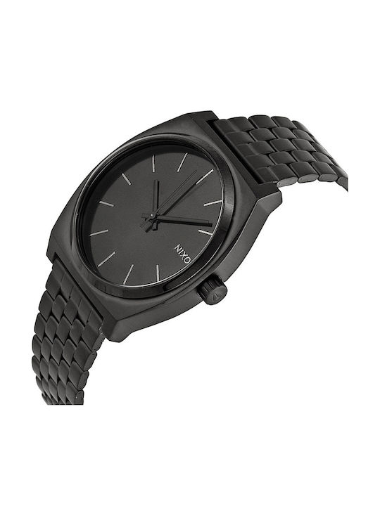 Nixon Time Teller Ανδρικό Ρολόι 37mm Μπαταρίας με Μαύρο Μεταλλικό Μπρασελέ