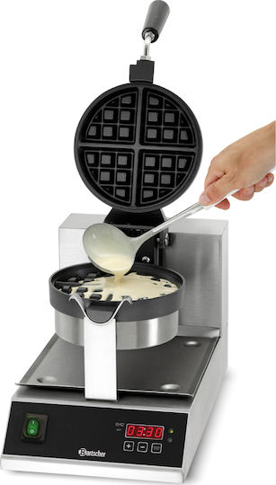 Bartscher Deluxe 1BW170D Commercial Waffle Maker Single Rotating for Round Waffles 370164