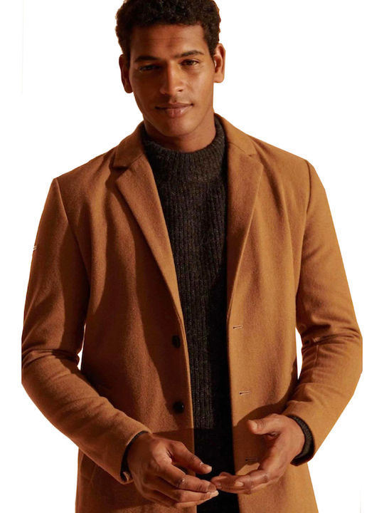 Foundation Crombie Men's Coat Brown