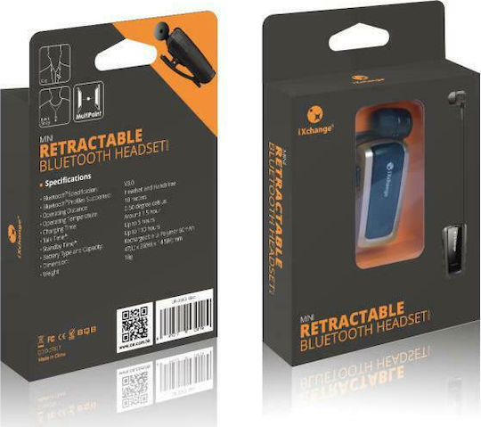 iXchange UA-25 In-ear Bluetooth Handsfree Ακουστικό Πέτου Χρυσό