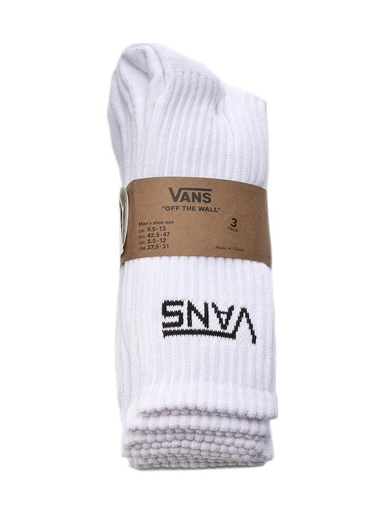 Vans Classic Crew Ανδρικές Μονόχρωμες Κάλτσες Λευκές 3Pack