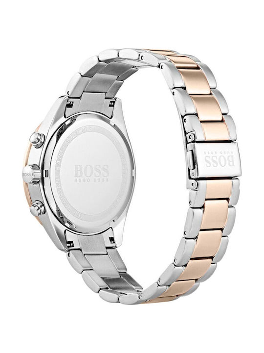 Boss Talent Herrenuhr 42mm Chronograph Batterie mit Rose Gold Metallarmband