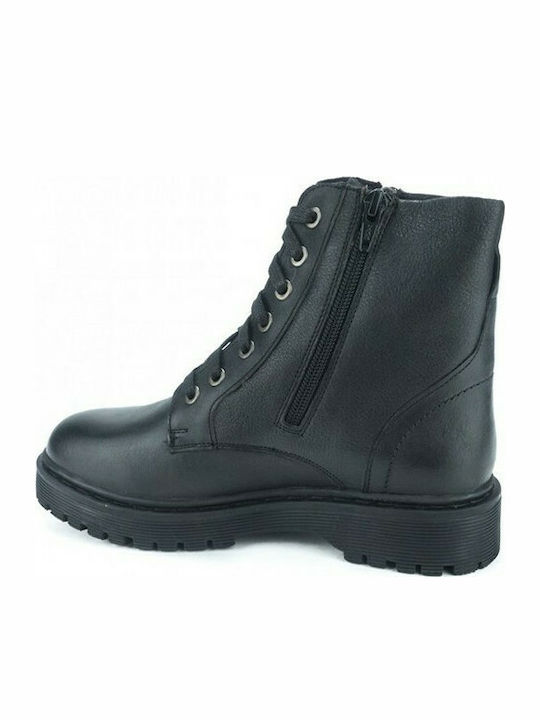 Adam's Shoes Women's Leather Combat Boots Black