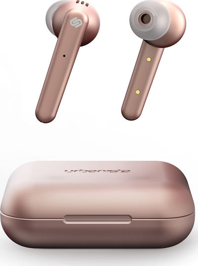Urbanista Paris In-ear Bluetooth Handsfree Ακουστικά με Θήκη Φόρτισης Ροζ Χρυσά
