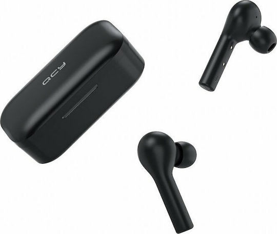 QCY T5 In-ear Bluetooth Handsfree Ακουστικά με Αντοχή στον Ιδρώτα και Θήκη Φόρτισης Μαύρα