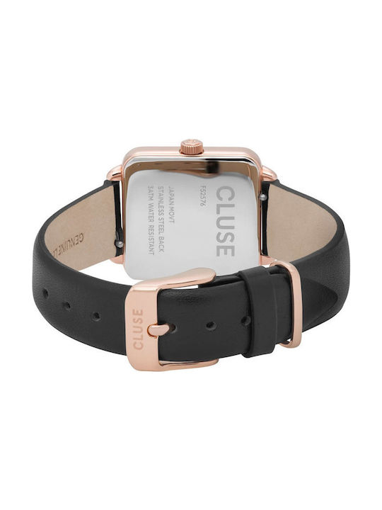 La Garconne Women's Watch with Black Leather Strap
