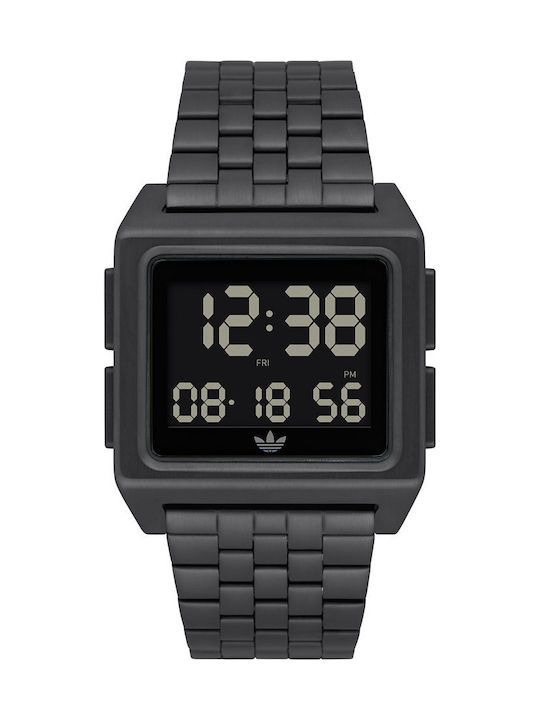 adidas Archive M1 Ψηφιακό Ανδρικό Ρολόι 36mm Μπαταρίας με Μαύρο Μεταλλικό Μπρασελέ
