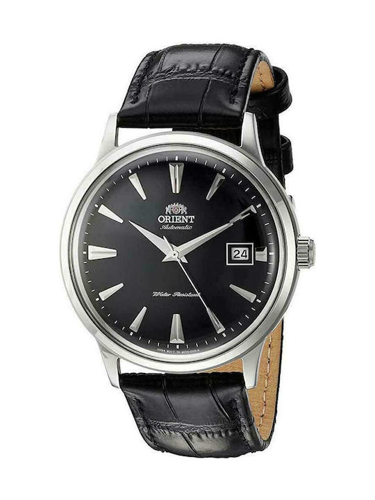 Orient Ρολόι Αυτόματο με Δερμάτινο Λουράκι σε Μαύρο χρώμα