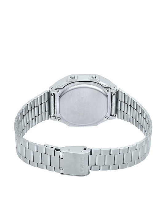 Casio Vintage Iconic Digital Men's Watch 36.3mm Battery with Silver Metal Bracelet
