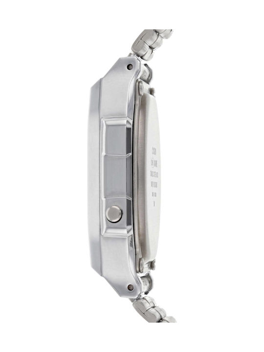 Casio Vintage Iconic Digital Men's Watch 36.3mm Battery with Silver Metal Bracelet