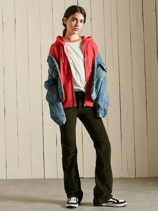 Ovin Vintage Logo Women's Sweatshirt Jacket Hooded Papaya Marl