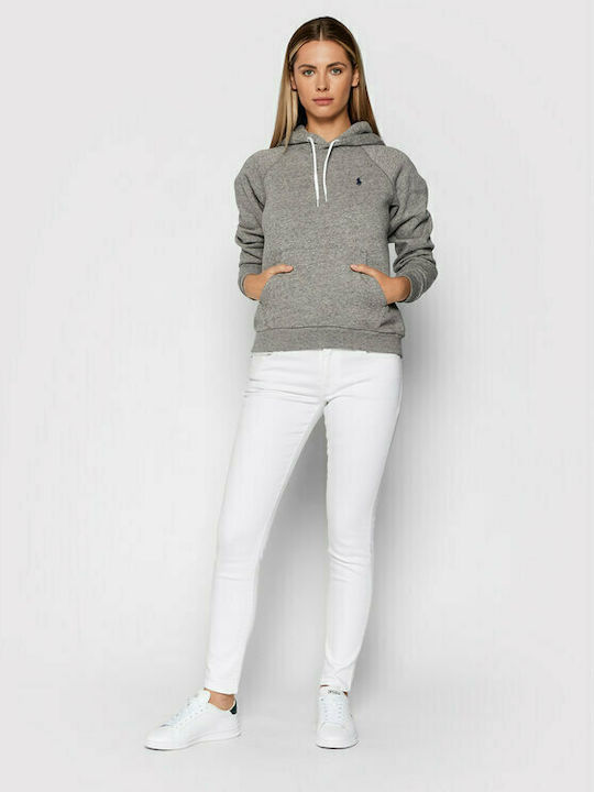 Ralph Lauren Women's Hooded Fleece Sweatshirt Gray