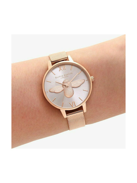 Olivia Burton Demi Blush Watch with Pink Gold Metal Bracelet