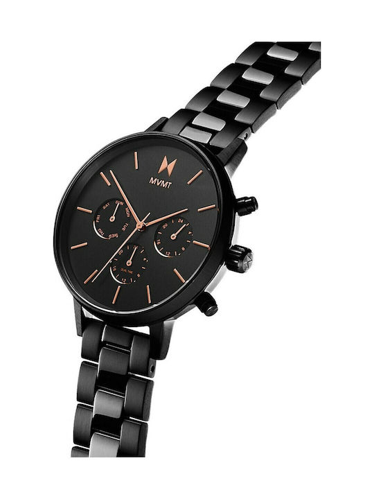 MVMT Nova Γυναικείο Ρολόι 38mm Μπαταρίας με Μαύρο Μεταλλικό Μπρασελέ