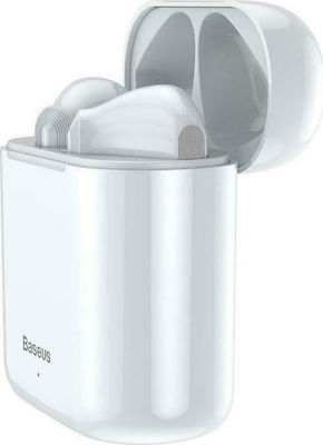Baseus Encok W09 In-ear Bluetooth Handsfree Ακουστικά με Αντοχή στον Ιδρώτα και Θήκη Φόρτισης Λευκά