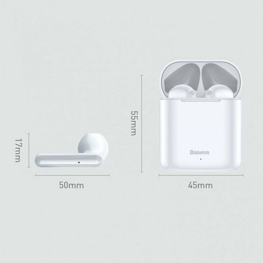 Baseus Encok W09 In-ear Bluetooth Handsfree Earphones with Sweat Resistance and Charging Case White