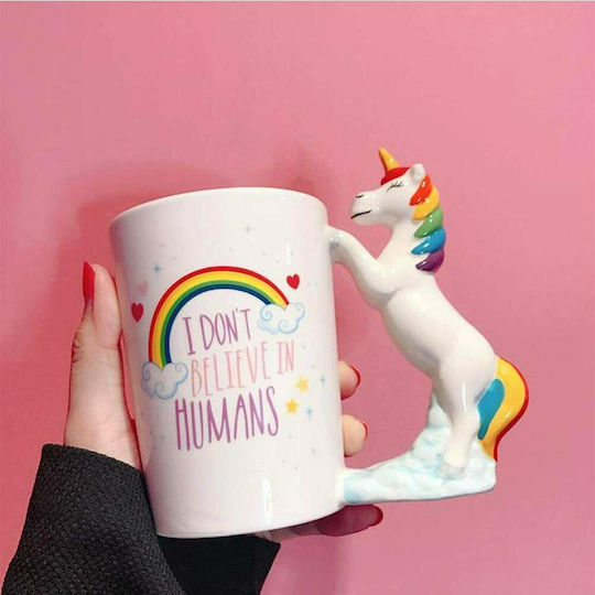 Unicorn Mug Ceramic Beige 350ml