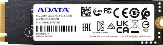 Adata Legend 840 SSD 512GB M.2 NVMe PCI Express 4.0 ALEG-840-512GCS
