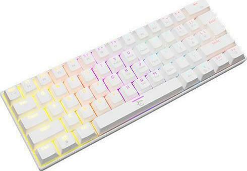 White Shark Shinobi Gaming Mechanical Keyboard 60% With Outemu Red Switches And RGB Lighting English US White