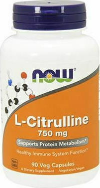 Now Foods L - Citrulline 750mg 90 φυτικές κάψουλες