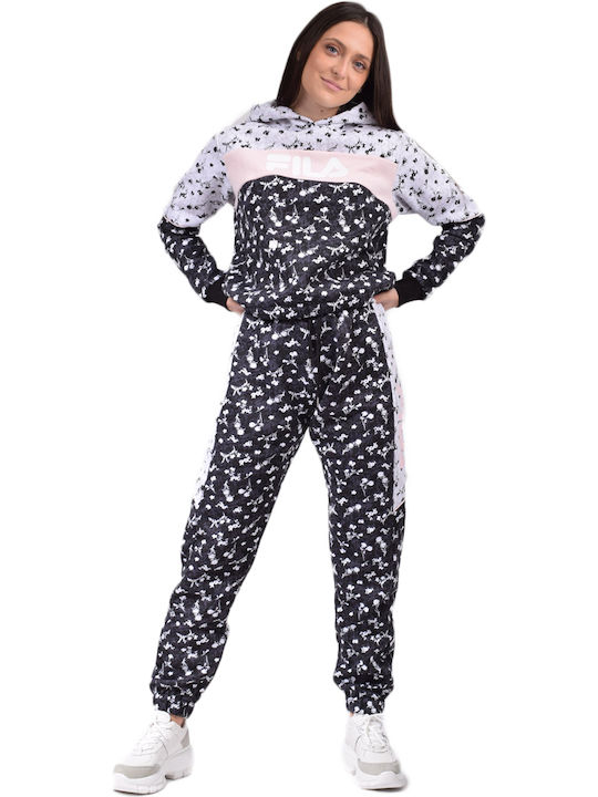 Beatrisa Women's Sweatshirt Hooded Black/white