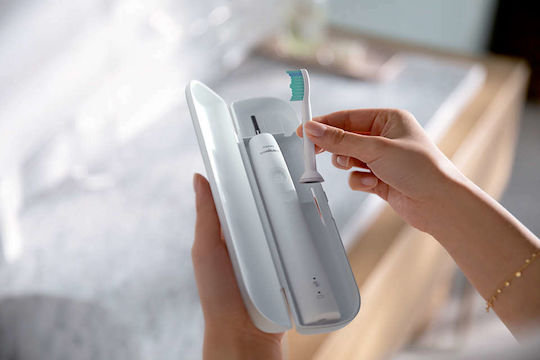Philips Sonicare 3100 Elektrische Zahnbürste mit Timer und Drucksensor Weiß