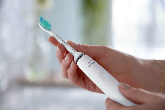 Philips Sonicare 3100 Elektrische Zahnbürste mit Timer und Drucksensor Weiß