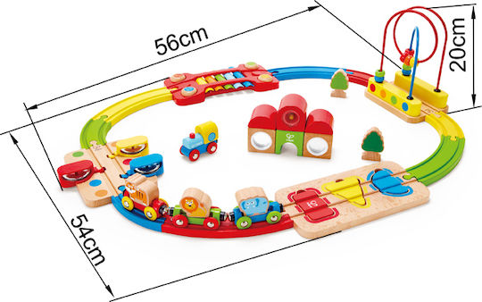 Hape Vehicle Rainbow Puzzle Train made of Wood with Music for 18++ Months