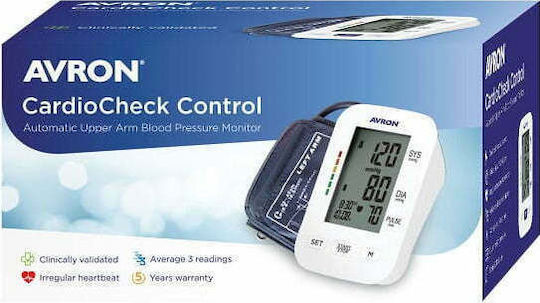 Avron Cardiocheck Control Electronical Blood Pressure Monitor Arm with Arrhythmia Detection AVR1151