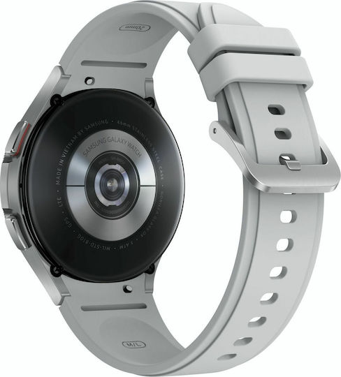 Samsung Galaxy Watch4 Classic 4G Stainless Steel 46mm Waterproof with eSIM and Heart Rate Monitor (Silver)